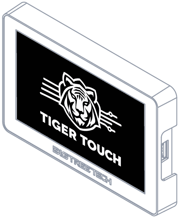 A Panda Touch showing the Tiger Touch start-up screen